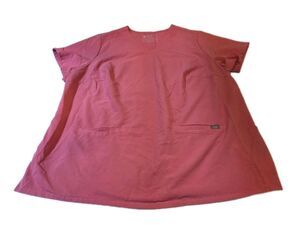 Figs Casma Scrub Top Womens 3XL Pink V Neck Medical Nurse Uniform